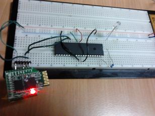 Test setup on breadboard